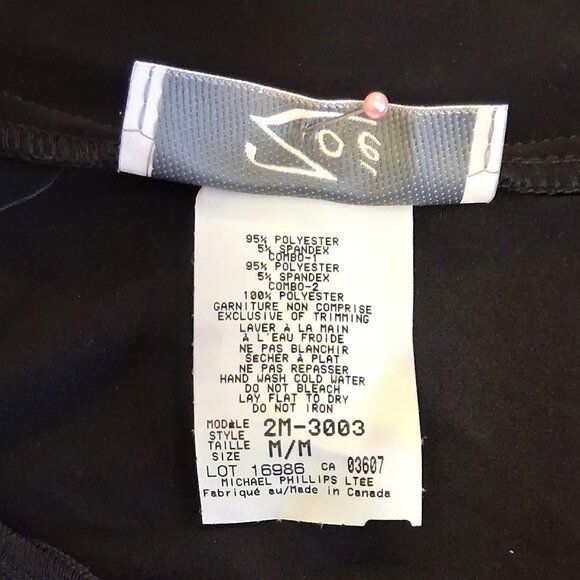 NWT Zoe Women's Black Multi Color Patchwork Blouse ¾ Sleeve Top Size M - Picture 9 of 9